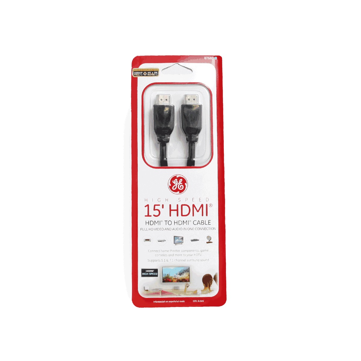 cable hdmi general electric 87683 / 4.5 metros / negro cable hdmi general electric 87683 / 4.5 metros / negro